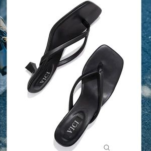 STORY SQUARE TOE HEELED SANDAL - BLACK